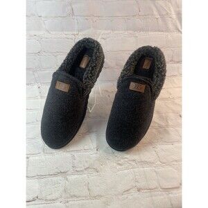 Dearfoams Men’s Clog Slippers Large 11–12 Dark Gray Memory Foam Indoor Outdoor